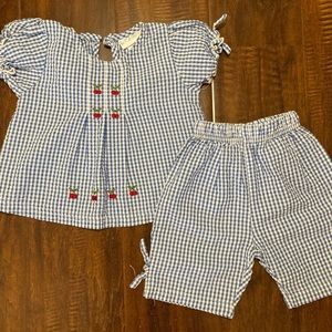 Infant girls seersucker outfit